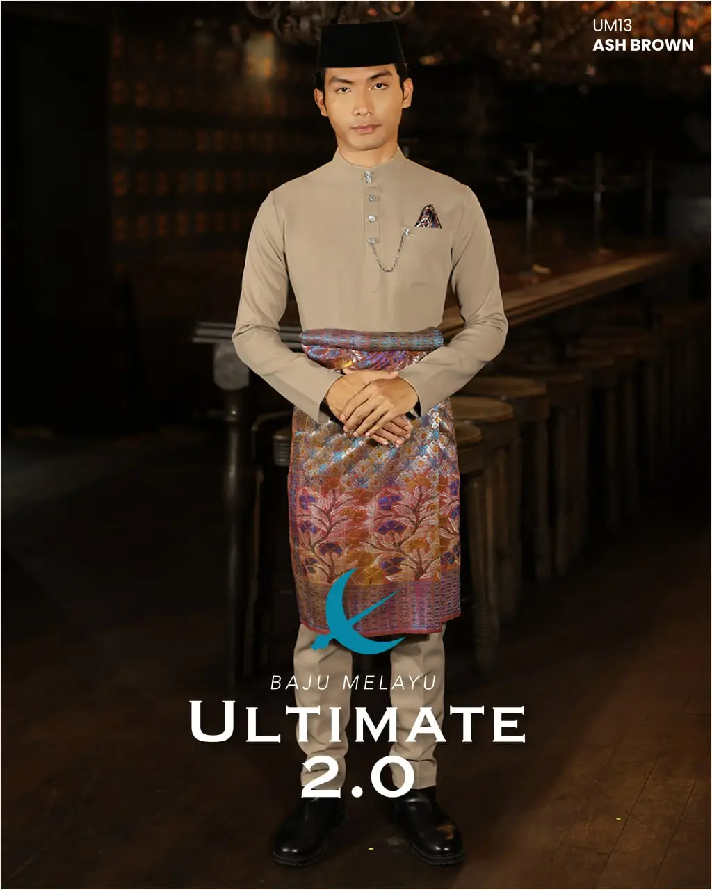 BAJU MELAYU ULTIMATE 2.0 - ASH BROWN (#N24)