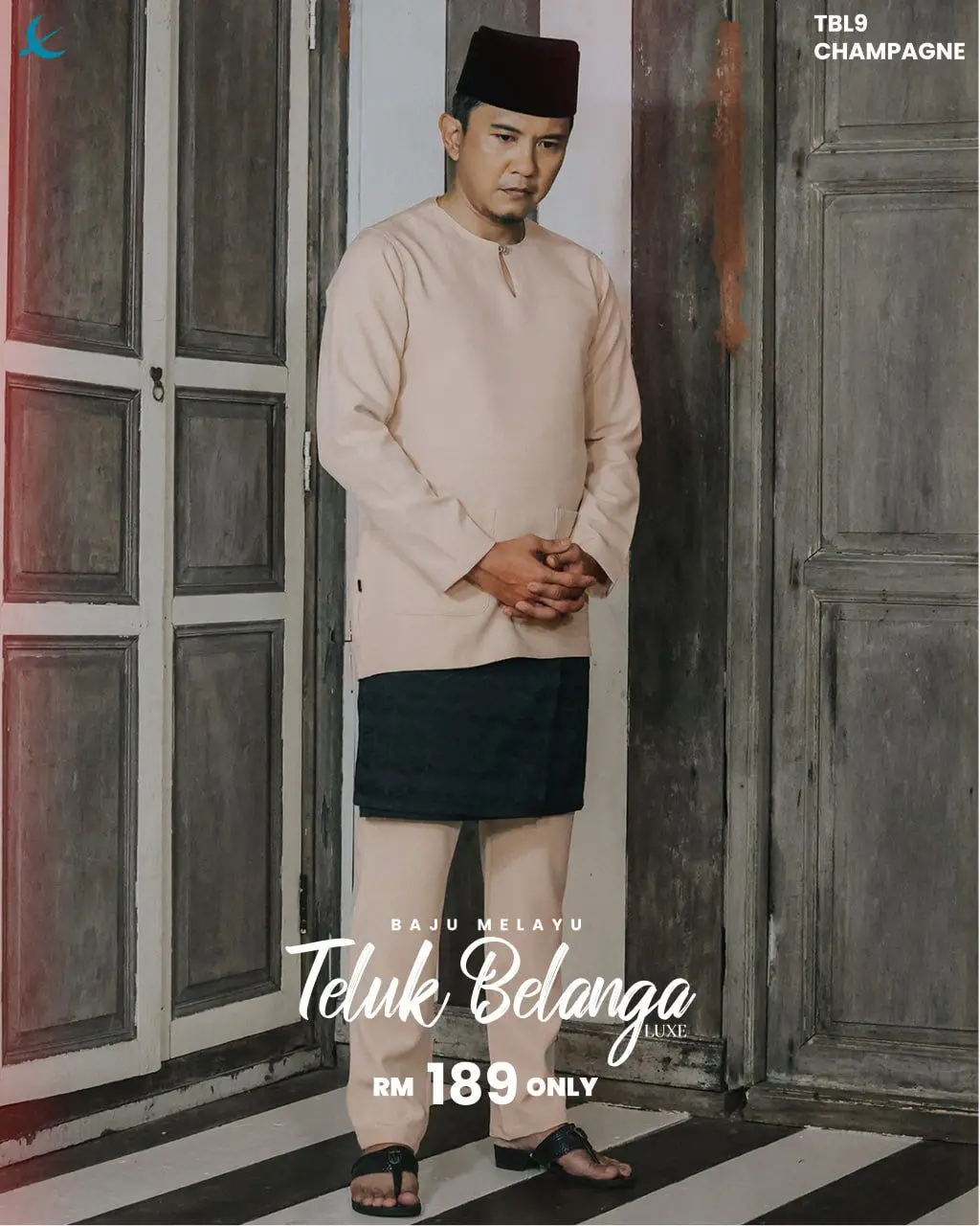 BAJU MELAYU LUXE TELUK BELANGA - CHAMPAGNE (9)
