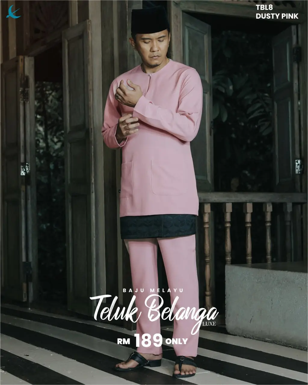 BAJU MELAYU LUXE TELUK BELANGA - DUSTY PINK (8)