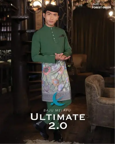 BAJU MELAYU ULTIMATE 2.0 - FOREST GREEN (#N53)