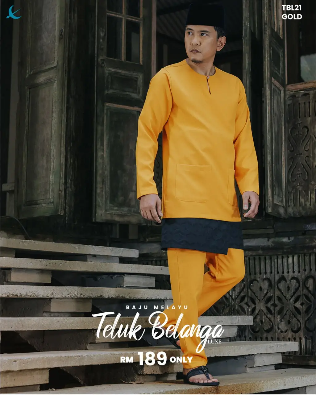 BAJU MELAYU LUXE TELUK BELANGA - GOLD (21)