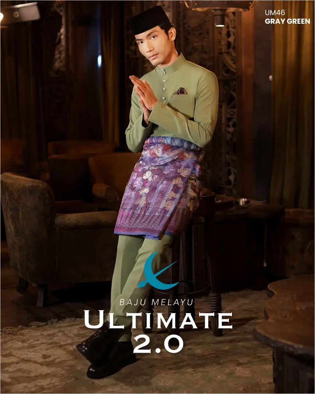 BAJU MELAYU ULTIMATE 2.0 - GREY GREEN (#128)