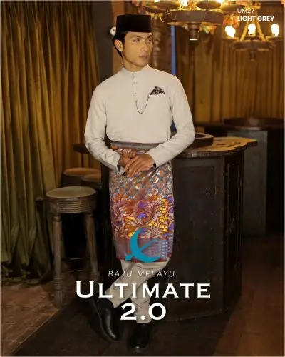 BAJU MELAYU ULTIMATE 2.0 - LIGHT GREY (#17)