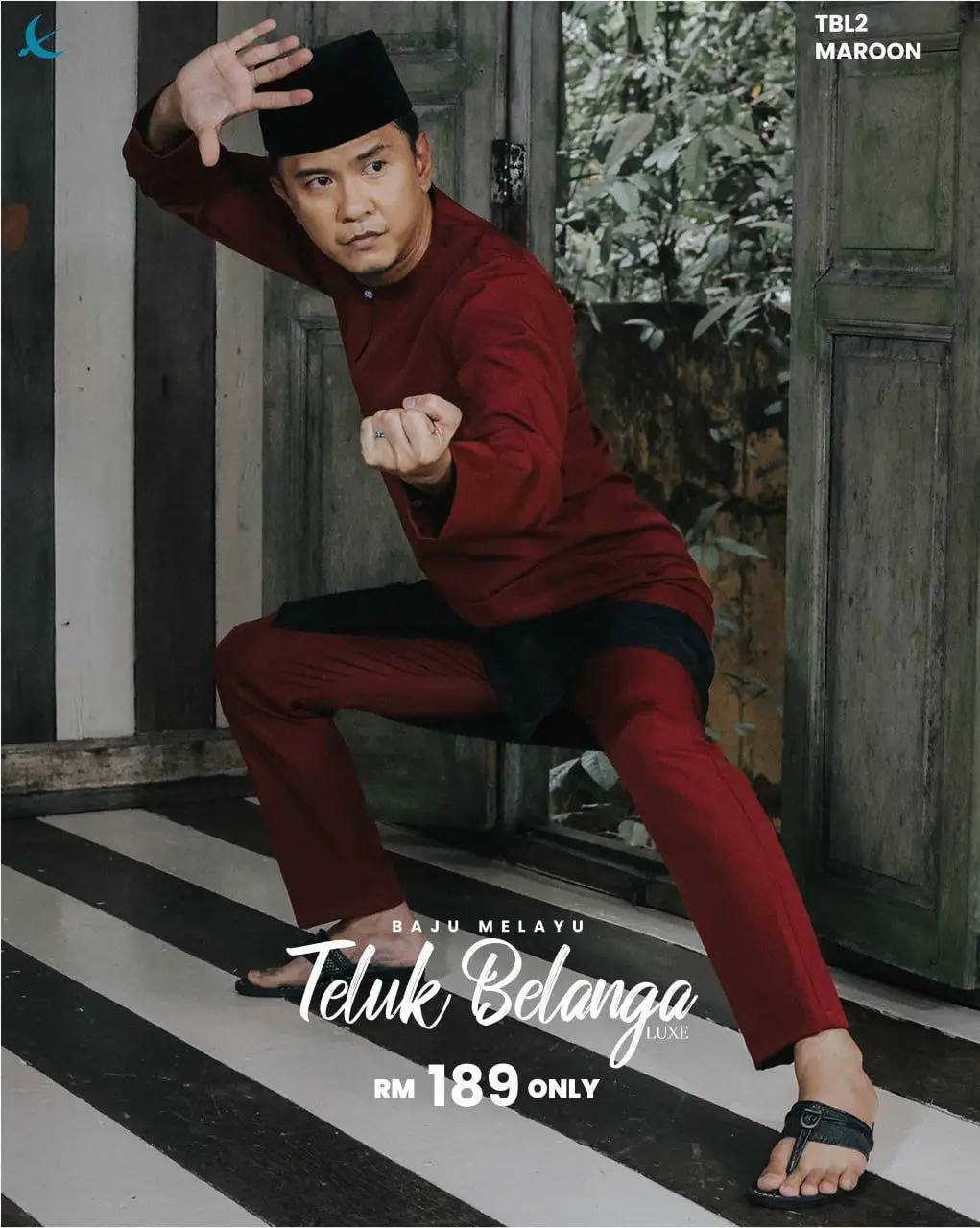 BAJU MELAYU LUXE TELUK BELANGA - MAROON (2)