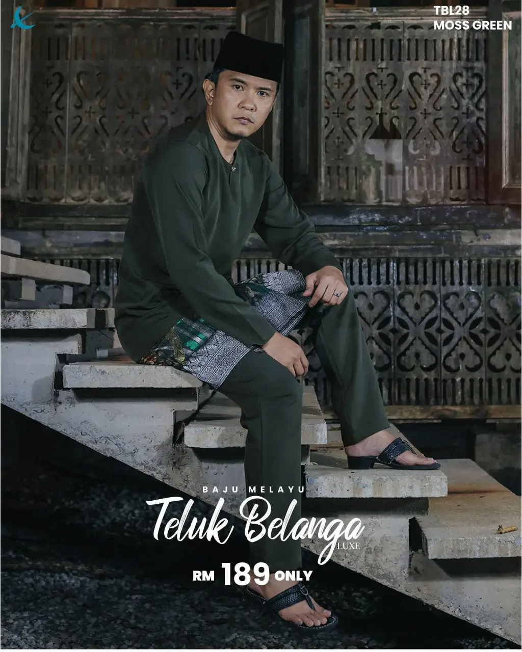 BAJU MELAYU LUXE TELUK BELANGA - MOSS GREEN (28)