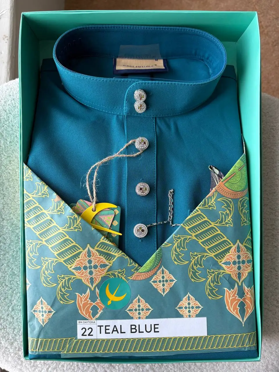 BAJU MELAYU DAYTONA - TEAL BLUE (22) - Image 2