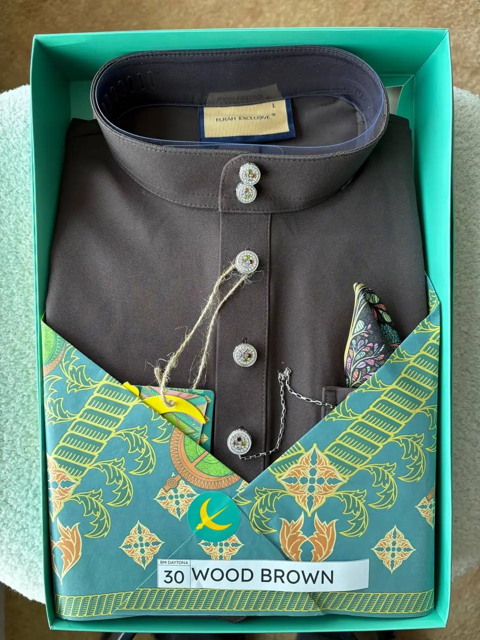 BAJU MELAYU DAYTONA -  WOOD BROWN (30) - Image 2