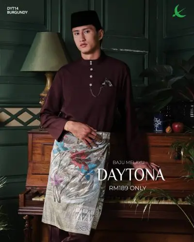 BAJU MELAYU DAYTONA - BURGUNDY (14)