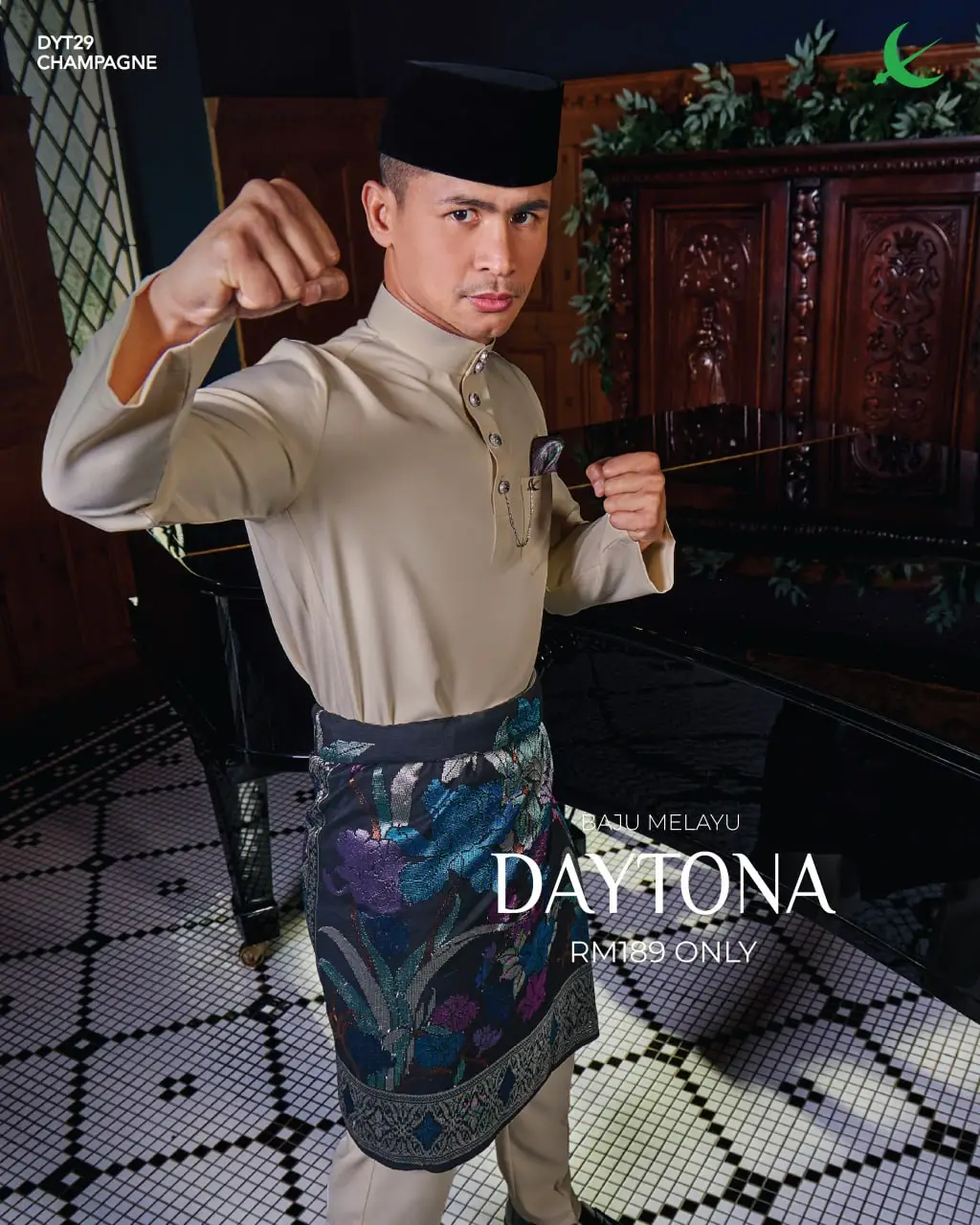 BAJU MELAYU DAYTONA - CHAMPAGNE (29)