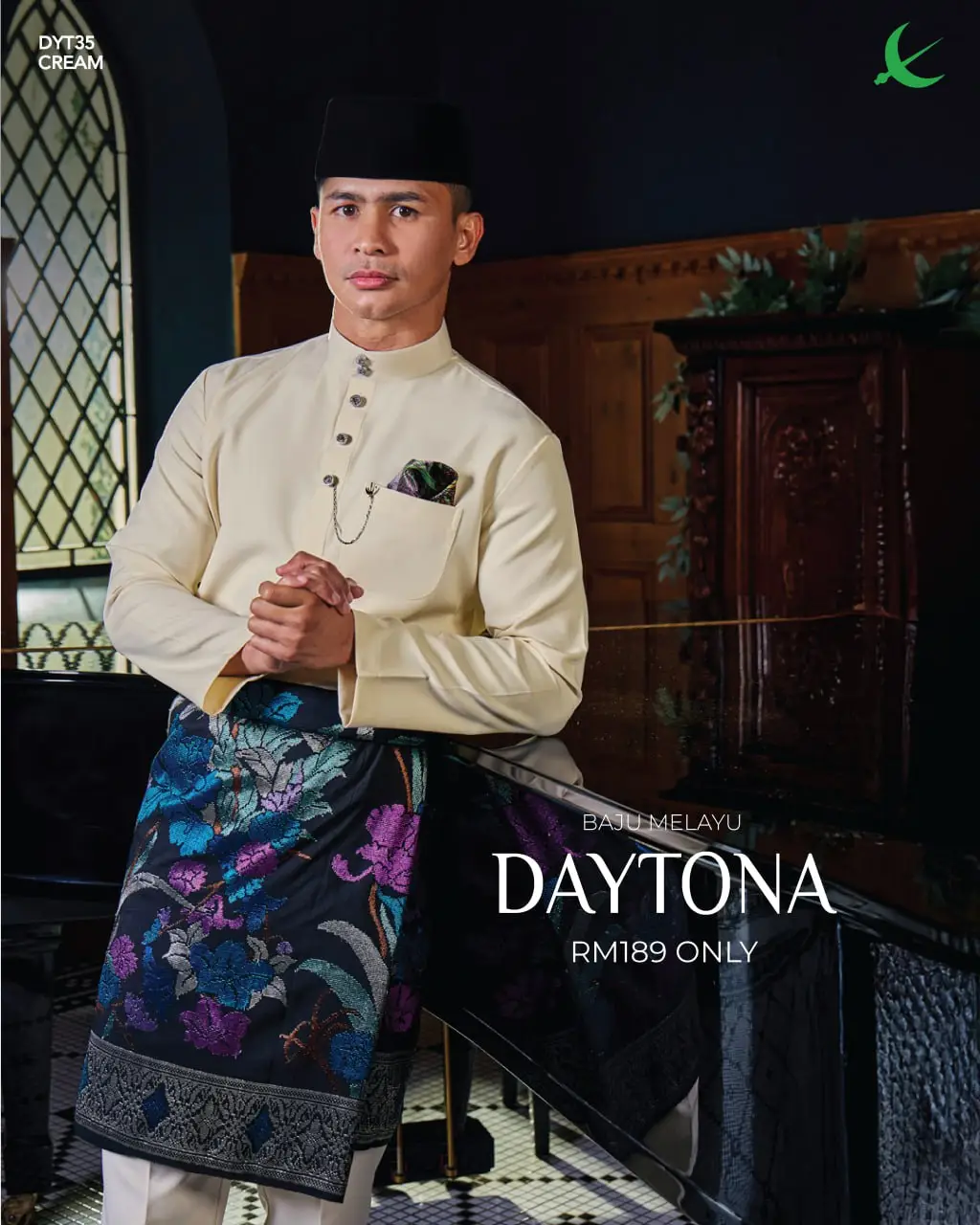 BAJU MELAYU DAYTONA - CREAM (35)