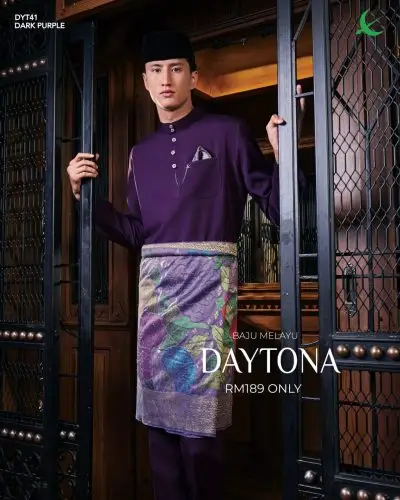 BAJU MELAYU DAYTONA - DARK PURPLE (41)