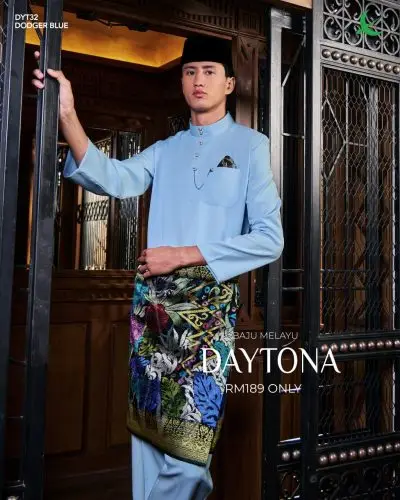 BAJU MELAYU DAYTONA - DODGER BLUE (32)