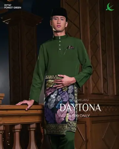 BAJU MELAYU DAYTONA - FOREST GREEN (47)