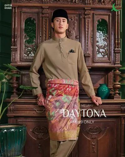 BAJU MELAYU DAYTONA - KHAKI (18)