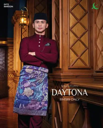 BAJU MELAYU DAYTONA - MAROON (2)
