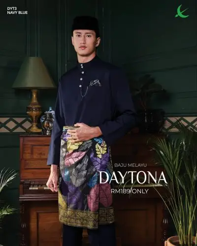 BAJU MELAYU DAYTONA - NAVY BLUE (3)