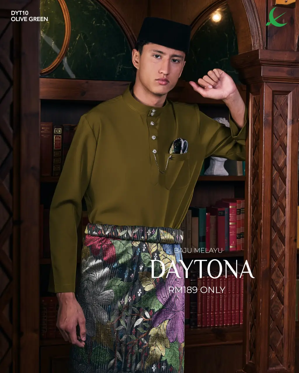 BAJU MELAYU DAYTONE - OLIVE GREEN (10)