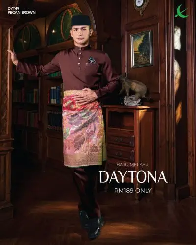 BAJU MELAYU DAYTONA - PECAN BROWN (49)