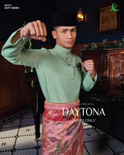 BAJU MELAYU DAYTONA - SOFT GREEN (11)