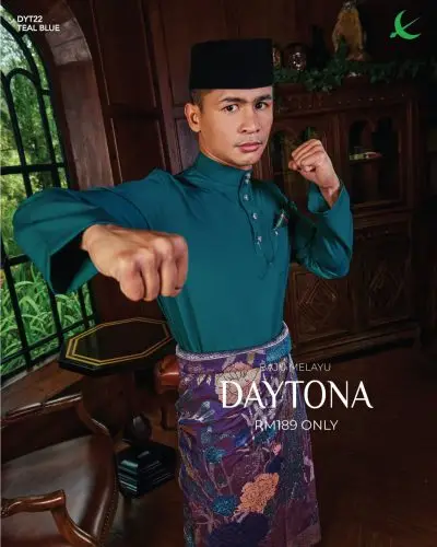 BAJU MELAYU DAYTONA - TEAL BLUE (22)