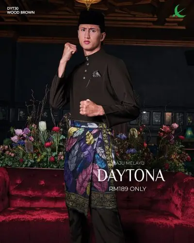 BAJU MELAYU DAYTONA -  WOOD BROWN (30)