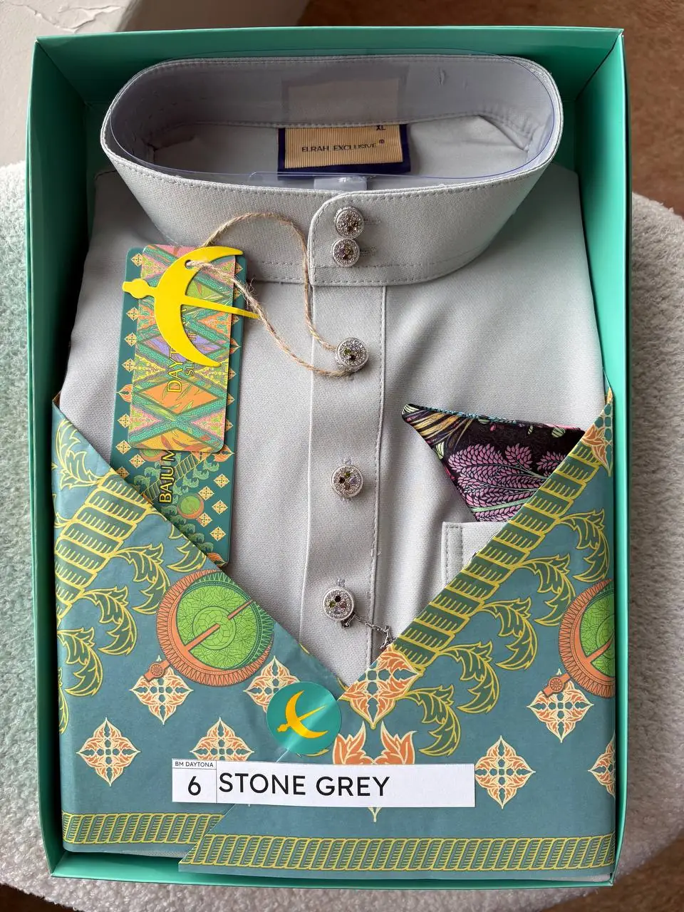 BAJU MELAYU DAYTONA - STONE GREY (6)