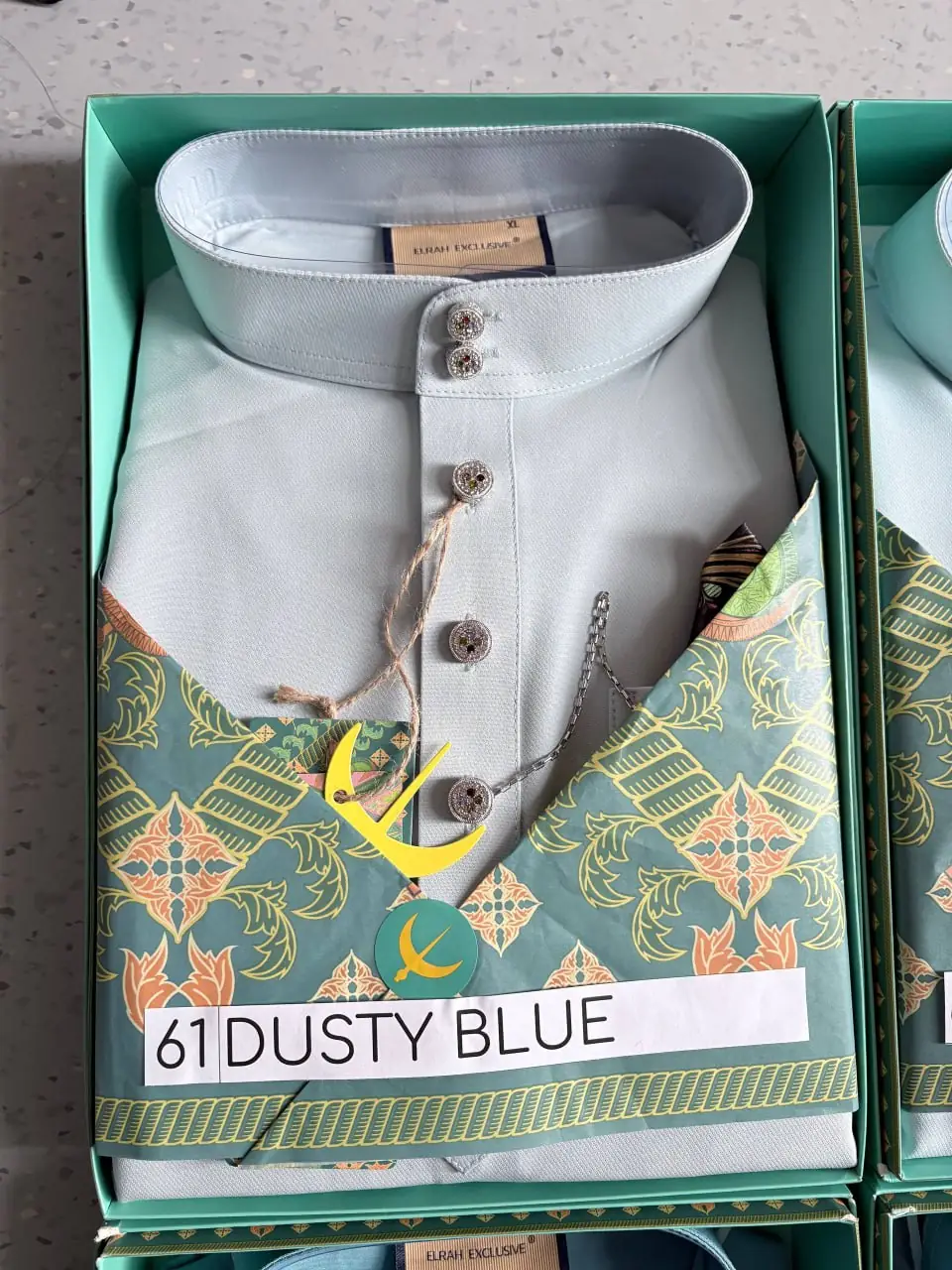 BAJU MELAYU DAYTONA - DUSTY BLUE (61)