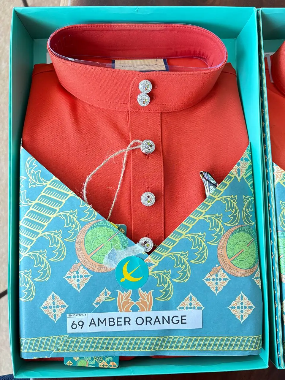 BAJU MELAYU DAYTONA - AMBER ORANGE (69)
