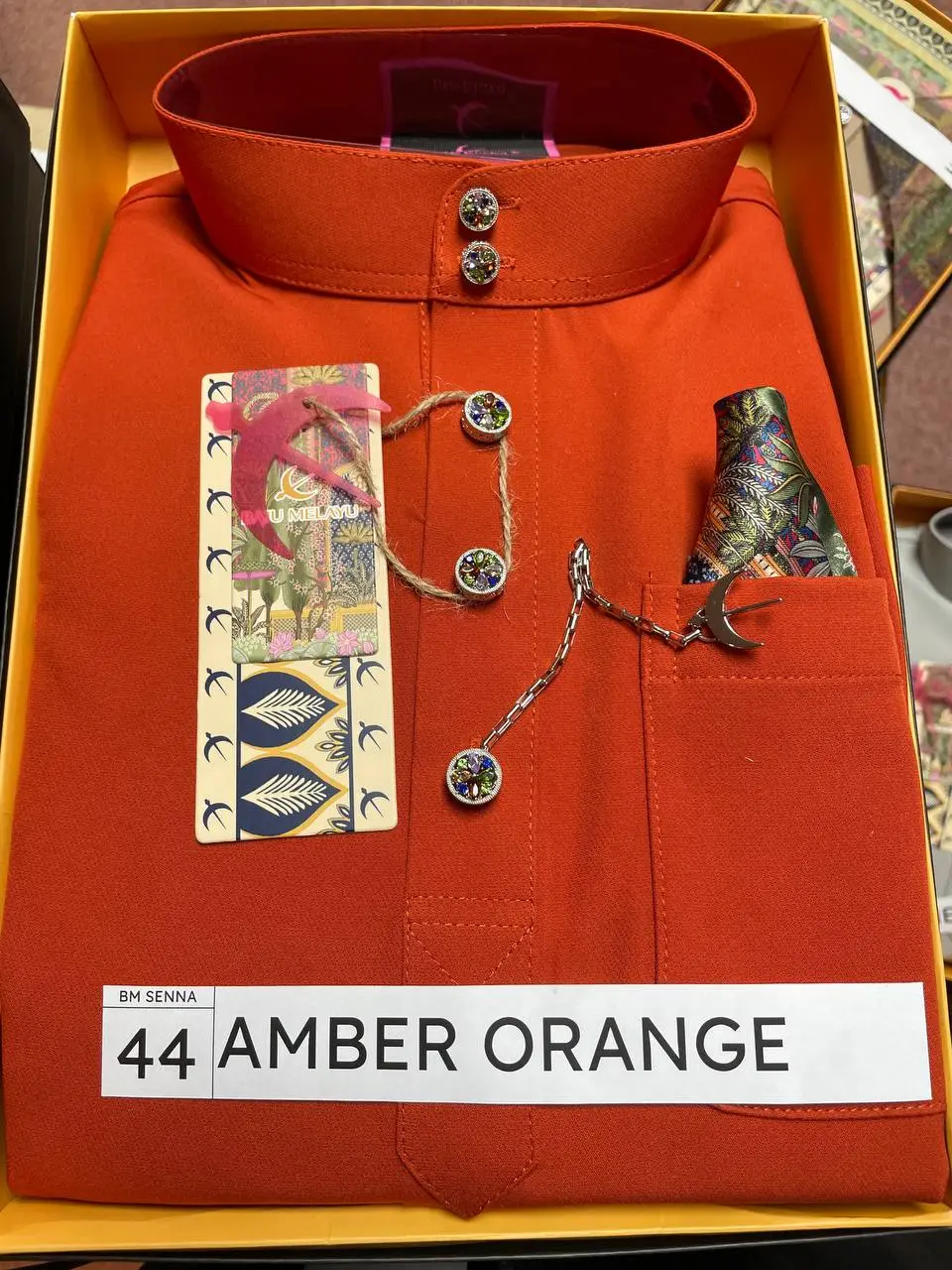 BAJU MELAYU SENNA - AMBER ORANGE (44)