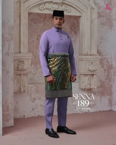 BAJU MELAYU SENNA - BLUE LILAC (61)