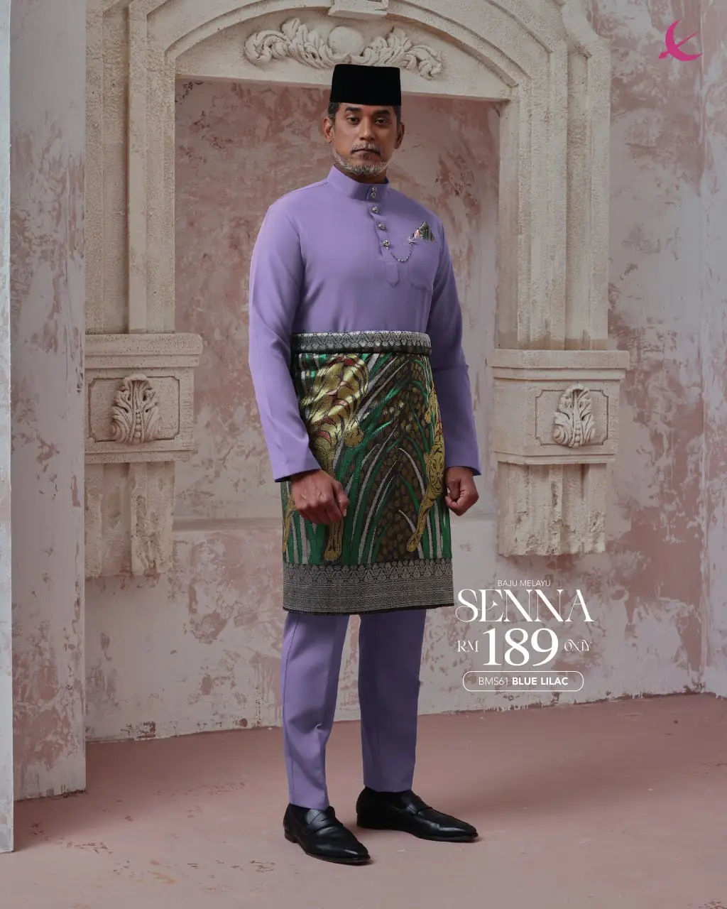 BAJU MELAYU SENNA - BLUE LILAC (61)