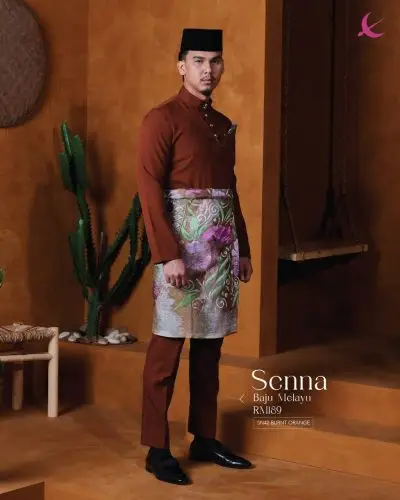 BAJU MELAYU SENNA -BURTN ORANGE (42)