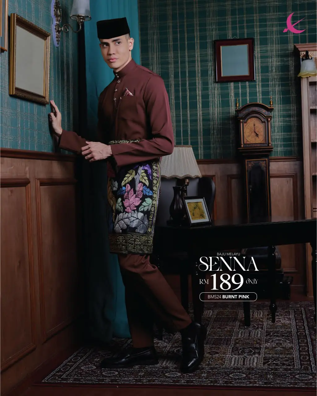 BAJU MELAYU SENNA - BURNT PINK (24)