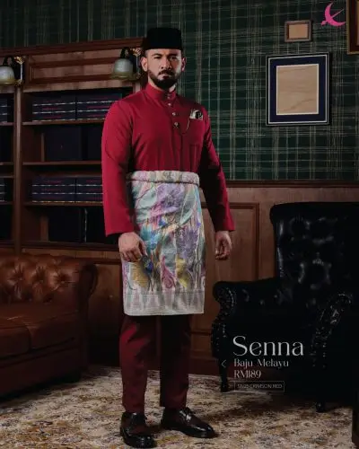 BAJU MELAYU SENNA - CRIMSON RED (25)