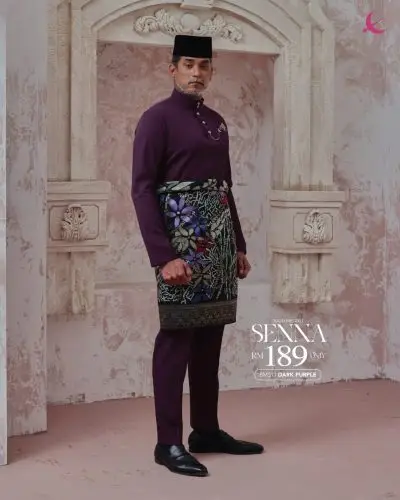 BAJU MELAYU SENNA - DARK PURPLE (11)