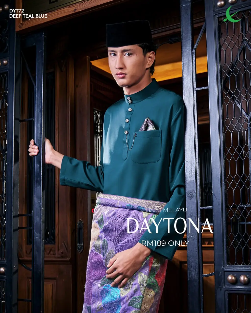 BAJU MELAYU DAYTONA - DEEP TEAL BLUE (72)