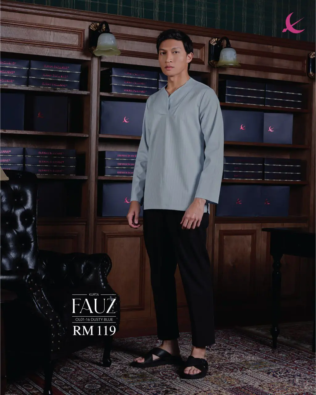 KURTA || FAUZ || 2025 ||  DUSTY BLUE (16)
