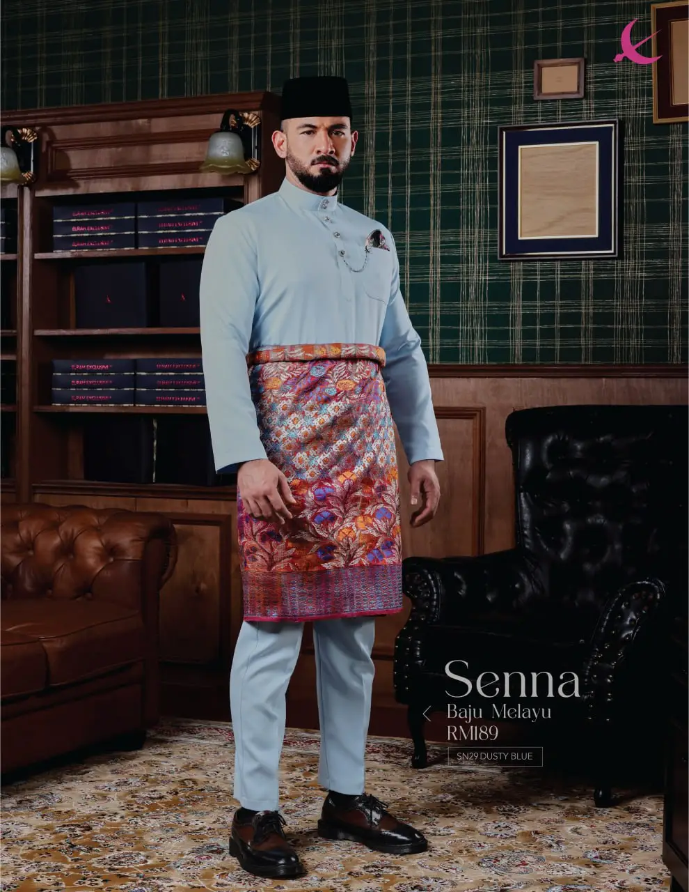 BAJU MELAYU SENNA - DUSTY BLUE (29)
