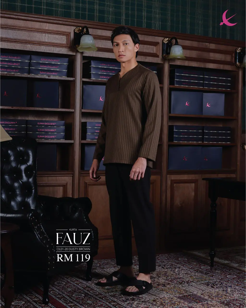 KURTA || FAUZ || 2025 ||  DUSTY BROWN (20)