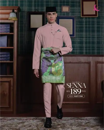 BAJU MELAYU SENNA - DUSTY PINK (21)