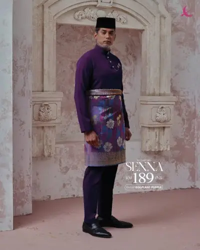 BAJU MELAYU SENNA - EGGPLANT PURPLE (68)