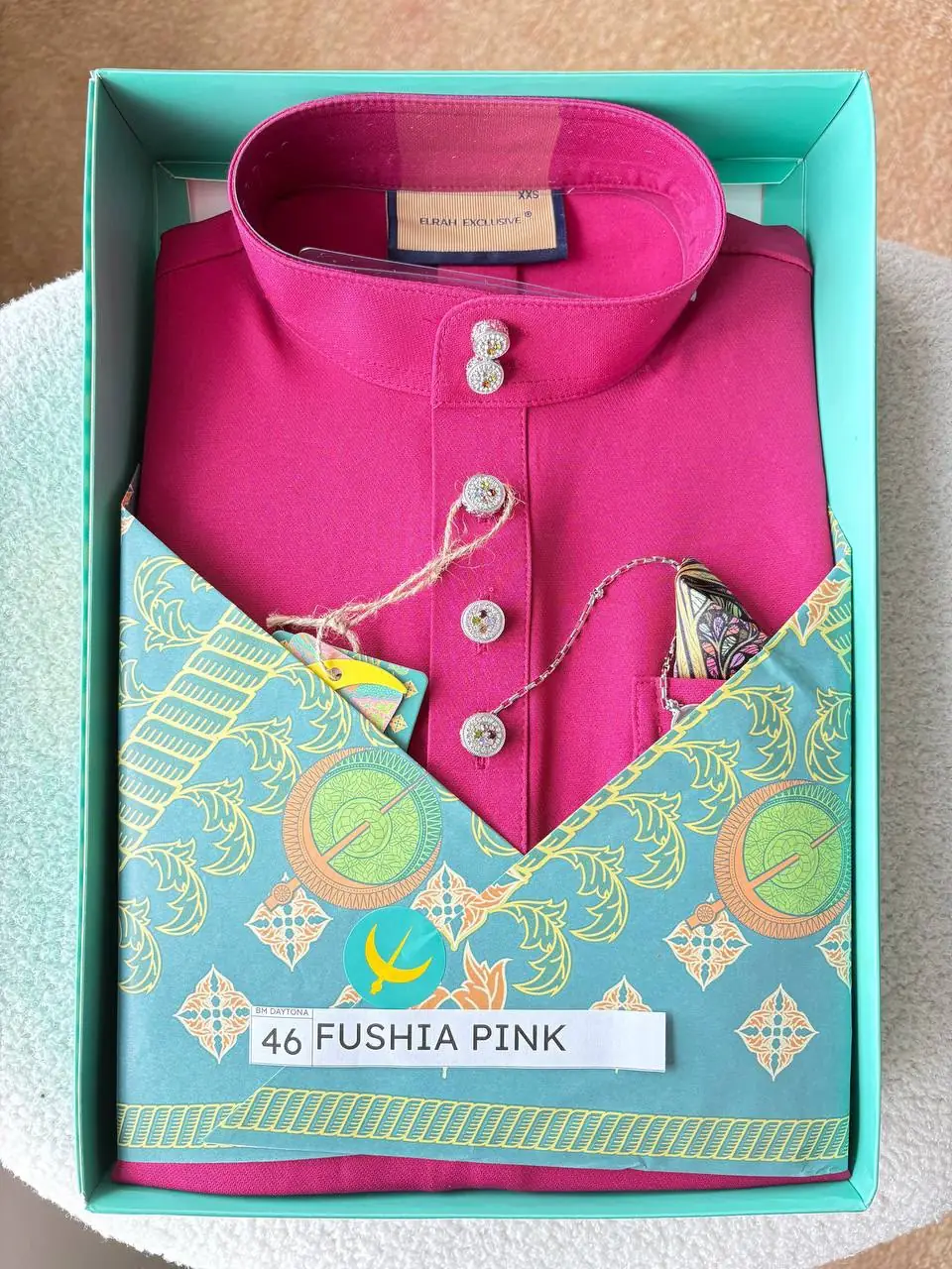 BAJU MELAYU DAYTONA - FUSHIA PINK (46)