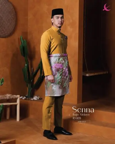 BAJU MELAYU SENNA - GOLD (50)