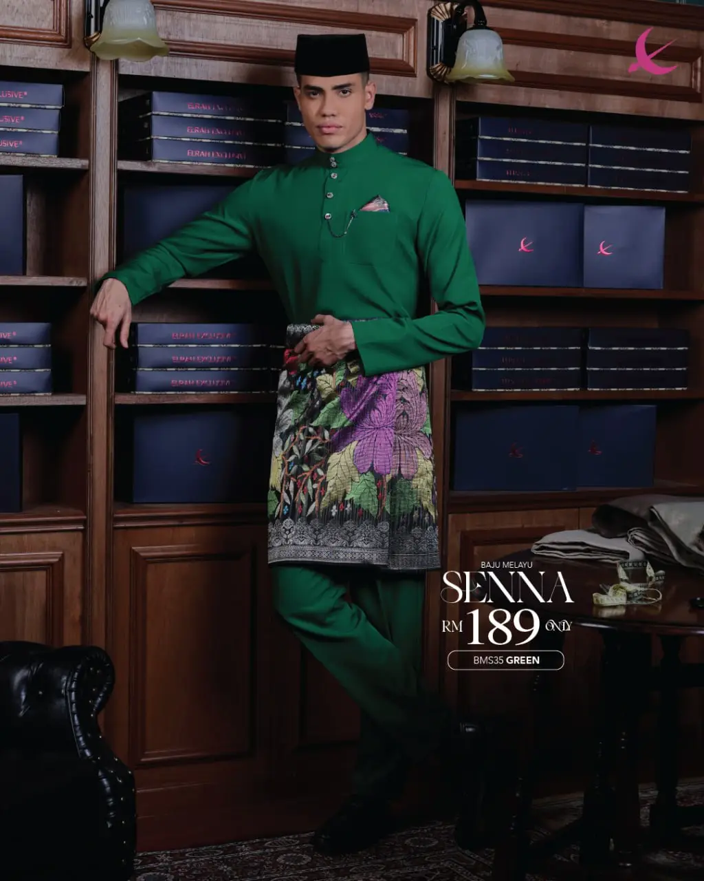BAJU MELAYU SENNA - GREEN (35)
