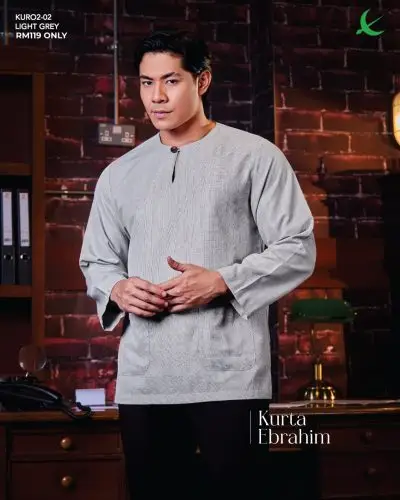 KURTA || EBRAHIM || 2026 || LIGHT GREY (2)
