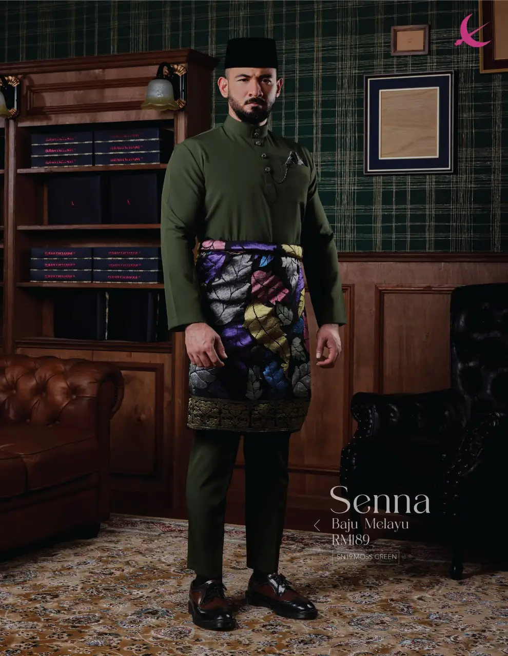 BAJU MELAYU SENNA - MOSS GREEN (19)