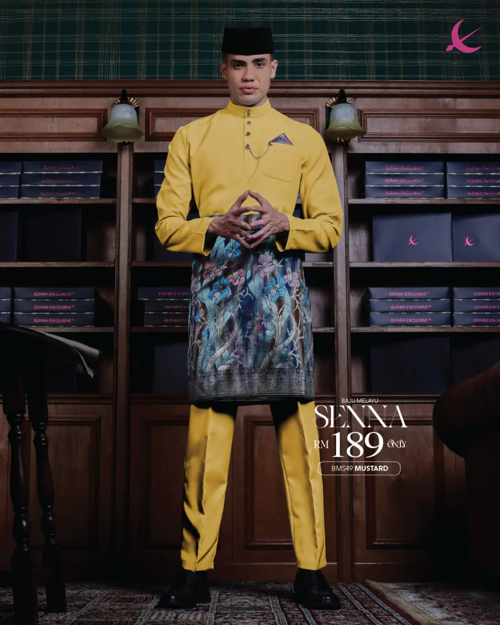 BAJU MELAYU SENNA - MUSTARD (49)