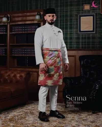 BAJU MELAYU SENNA - OFF WHITE (38)