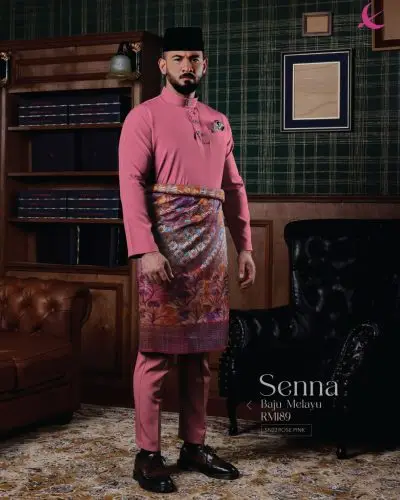 BAJU MELAYU SENNA - ROSE PINK (23)