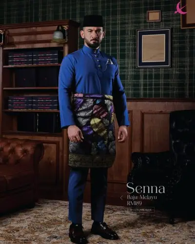 BAJU MELAYU SENNA - ROYAL BLUE (32)